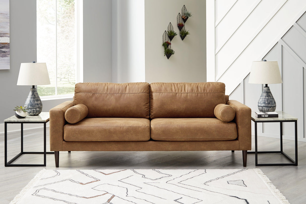 Telora Caramel Sofa by Ashley at Eve Furniture