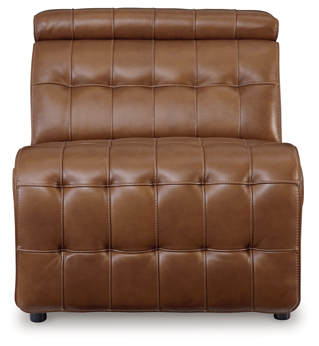 Temmpton Chocolate Armless Chair by Ashley at Eve Furniture