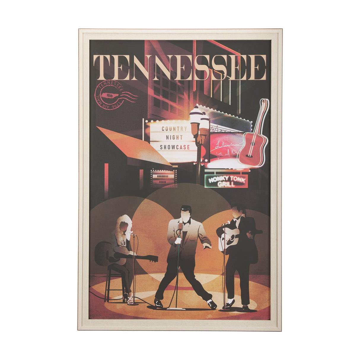 Tennessee Go USA (XL) by Mercana Studio a Hand Embellished Decograph Framed Art Print under Glass by Mercana at Eve Furniture