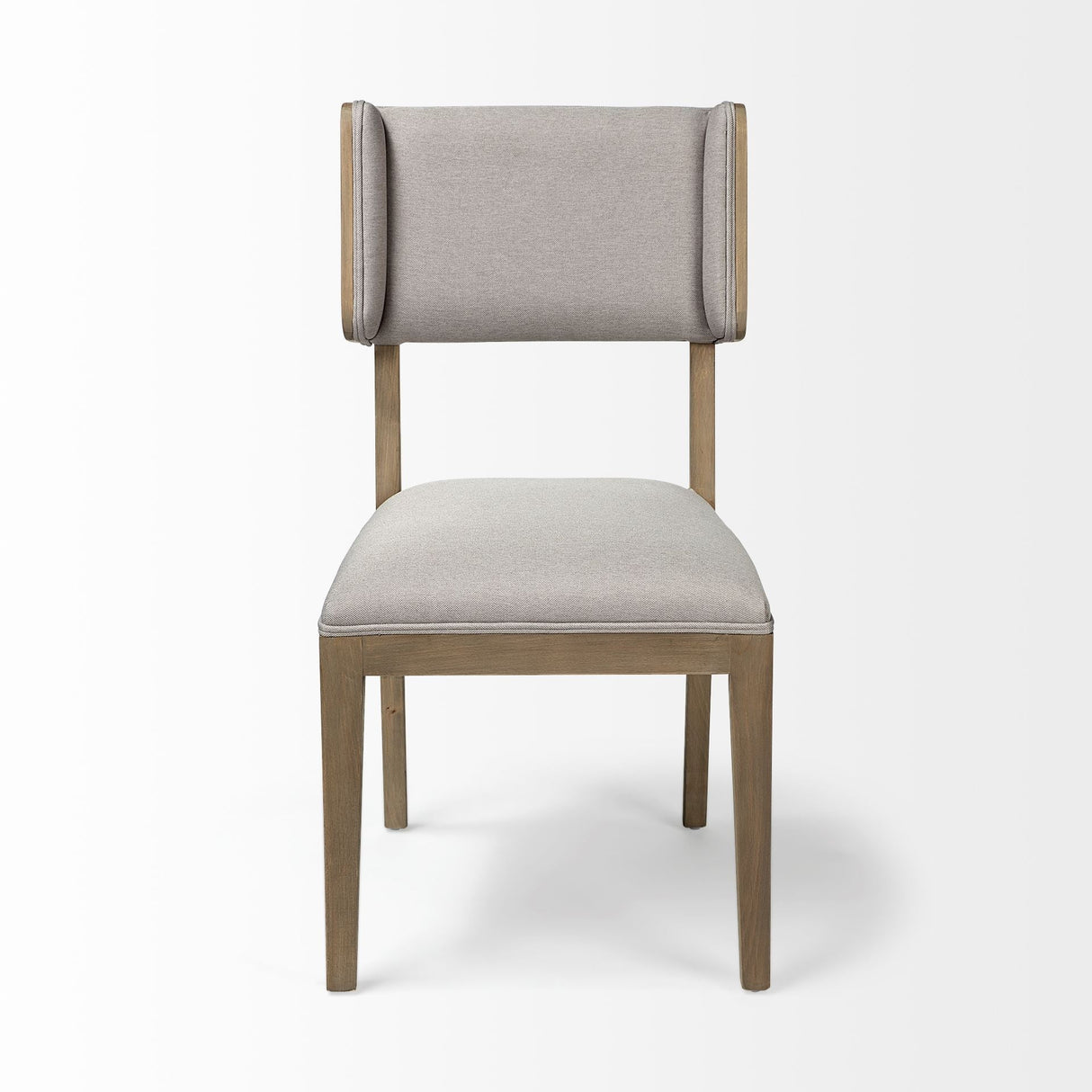 Tenton I Grey Fabric Wrap Brown Wooden Base Dining Chair, Set of 2 by Mercana at Eve Furniture
