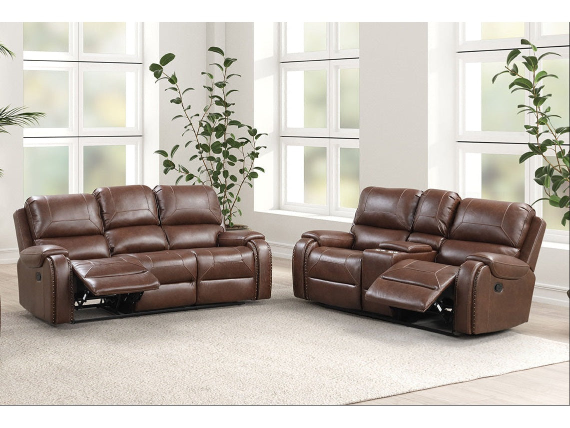 Tepic Brown Leatherette Living Room Set by Furniture of America at Eve Furniture