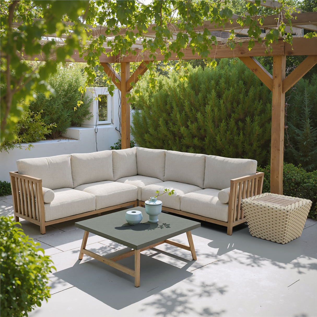 Teras Gray Outdoor Sectional by Zuomod at Eve Furniture