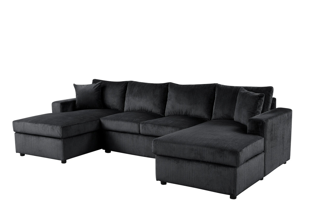 Terasa Black Double Chaise Sectional by Happy Homes at Eve Furniture