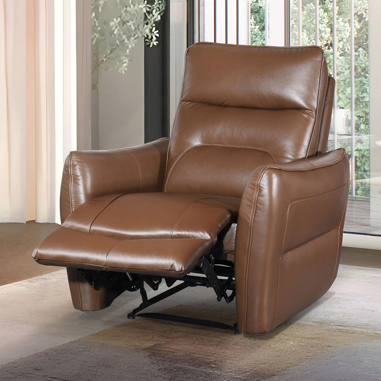 Terentius Caramel Brown Power Recliner by Furniture of America at Eve Furniture