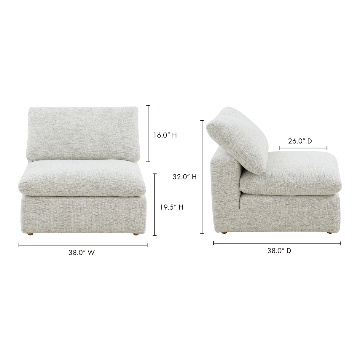 Terra Coastside Sand Condo Slipper Chair by Moe's Home at Eve Furniture