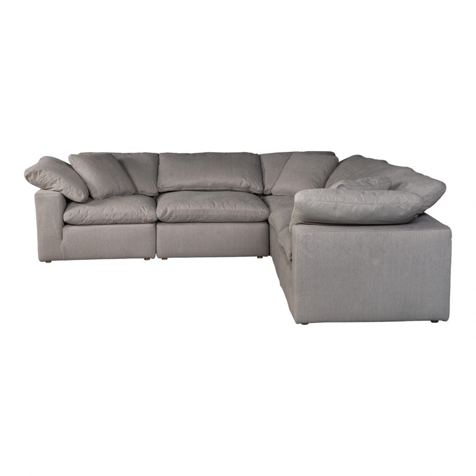 Terra Condo Classic L-Shaped Modular Sectional Light Grey by Moe's Home at Eve Furniture
