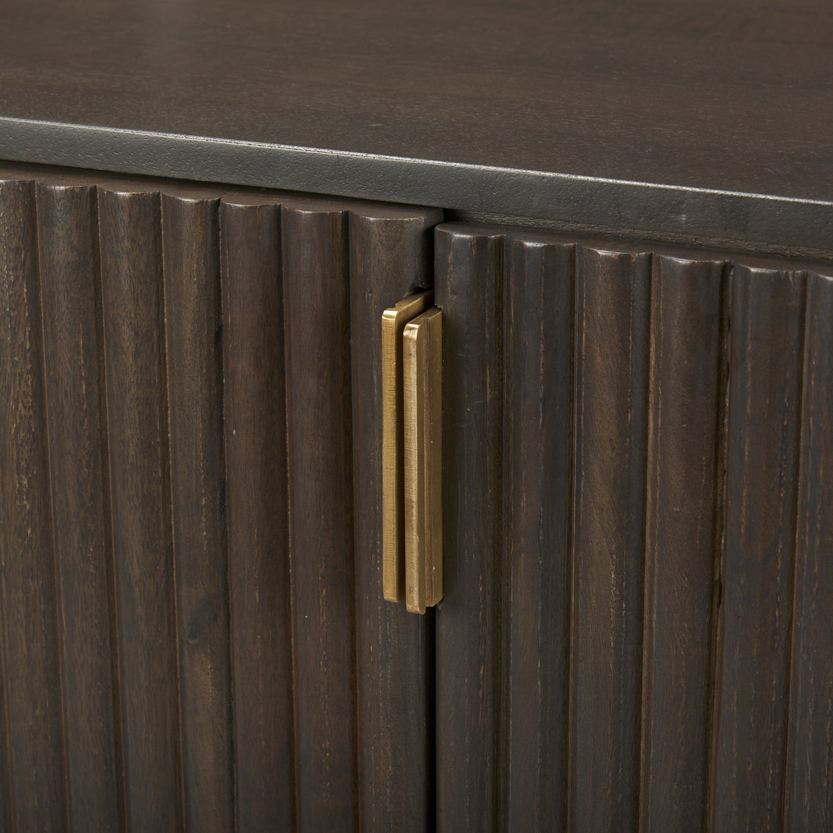 Terra Dark Brown Wood Fluted Sideboard by Mercana at Eve Furniture