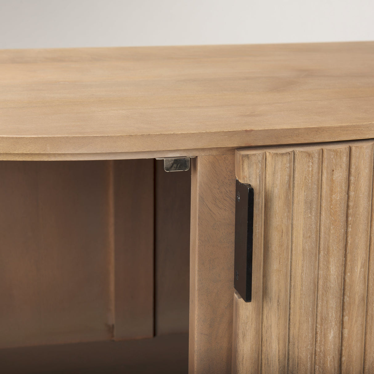Terra Fluted Light Brown Wood 2-Door Accent Cabinet by Mercana at Eve Furniture