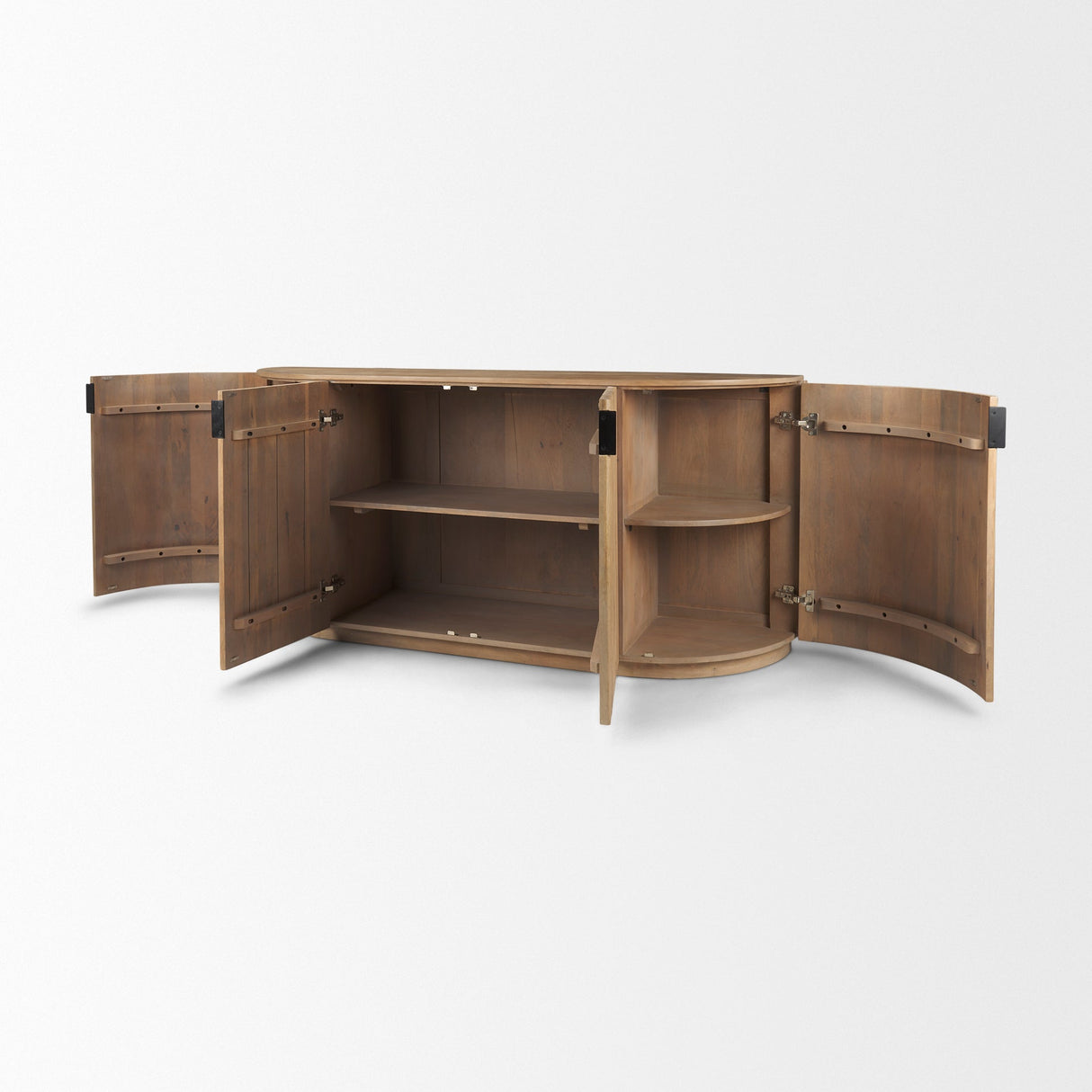 Terra Light Brown Wood Fluted Sideboard by Mercana at Eve Furniture