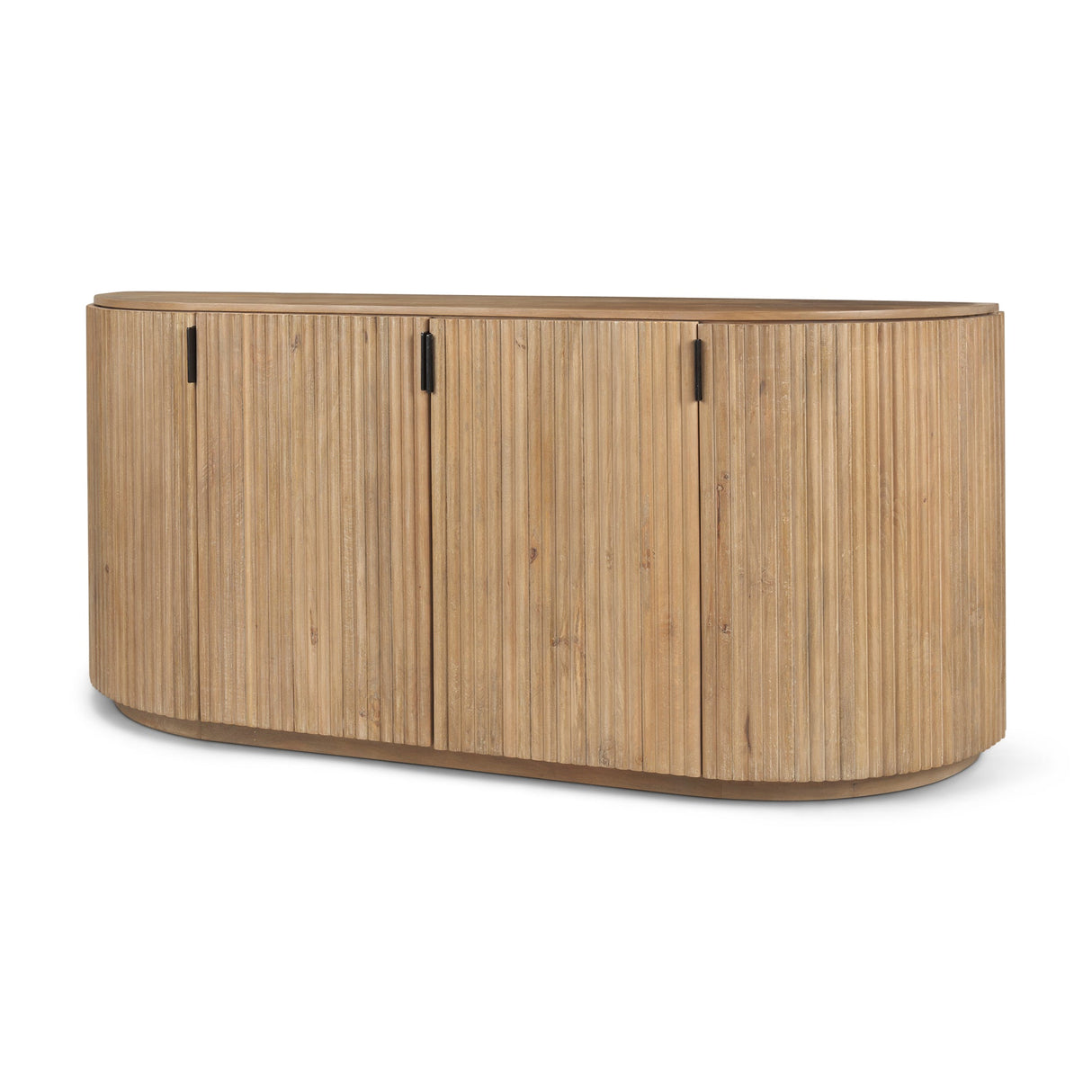 Terra Light Brown Wood Fluted Sideboard by Mercana at Eve Furniture