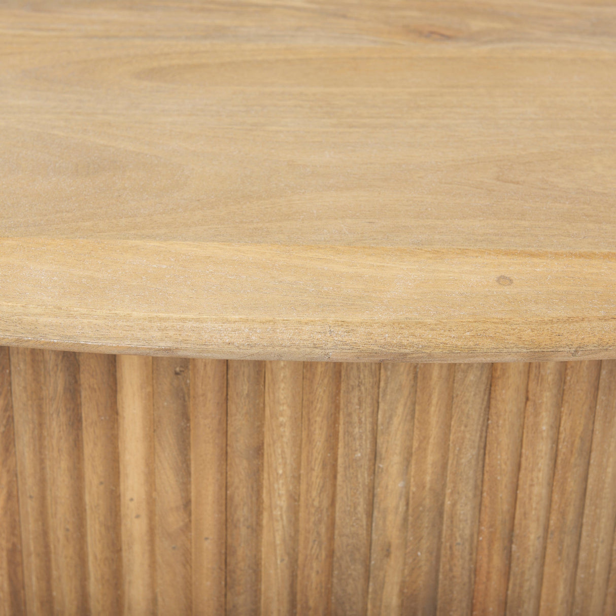 Terra Light Brown Wood Oval Fluted Coffee Table by Mercana at Eve Furniture