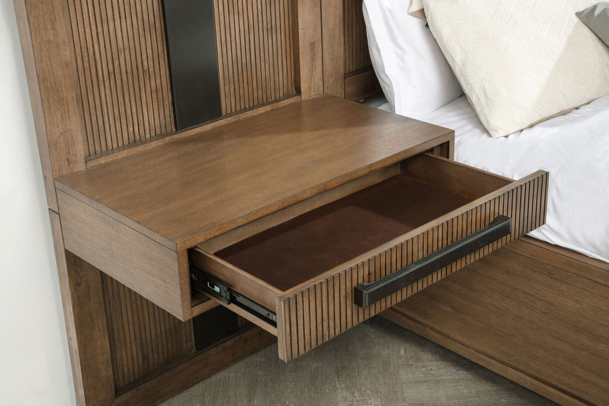 Terrace Ash Brown California King Wall Panel Storage Bed by Coaster at Eve Furniture