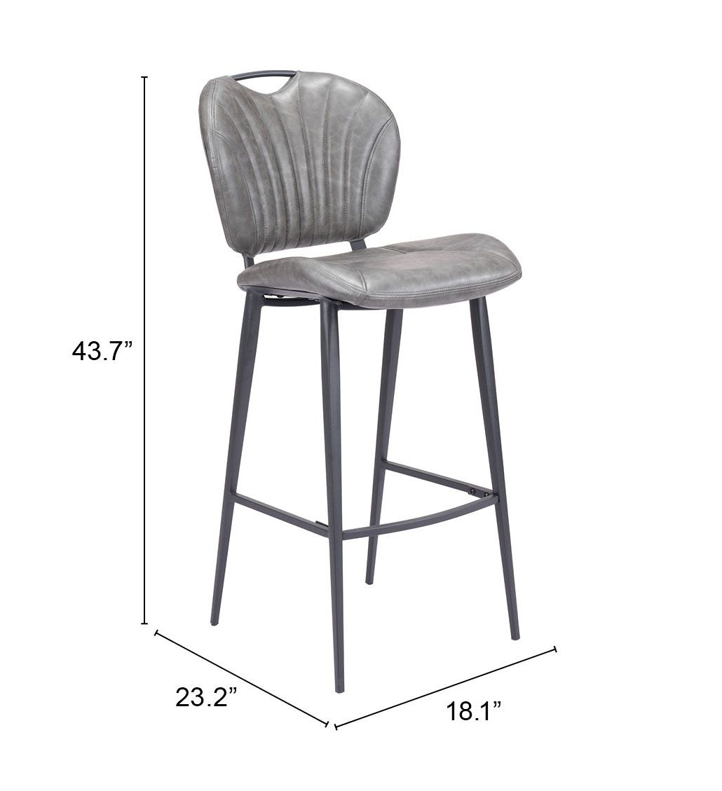 Terrence Barstool Vintage Gray by Zuomod at Eve Furniture