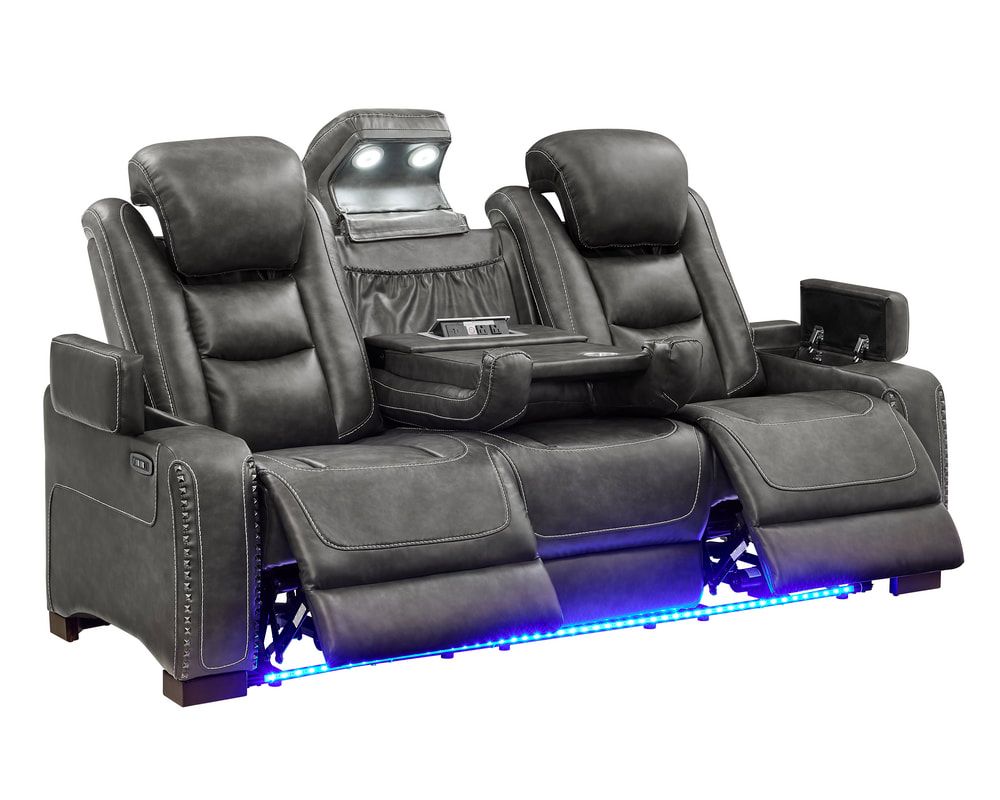 Tesla Gray 3-Piece Power Reclining Set by Happy Homes at Eve Furniture