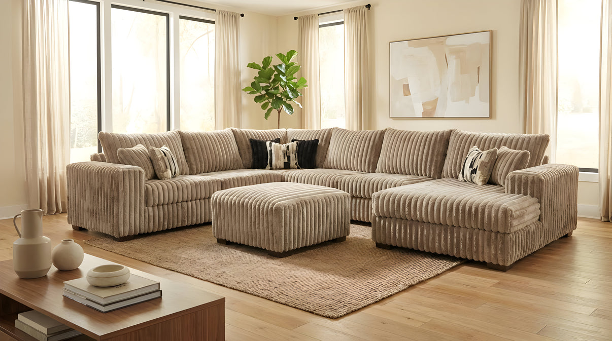 Texan Mocha 4-Piece Right Arm Facing (RAF) Sectional by New Era Innovations at Eve Furniture