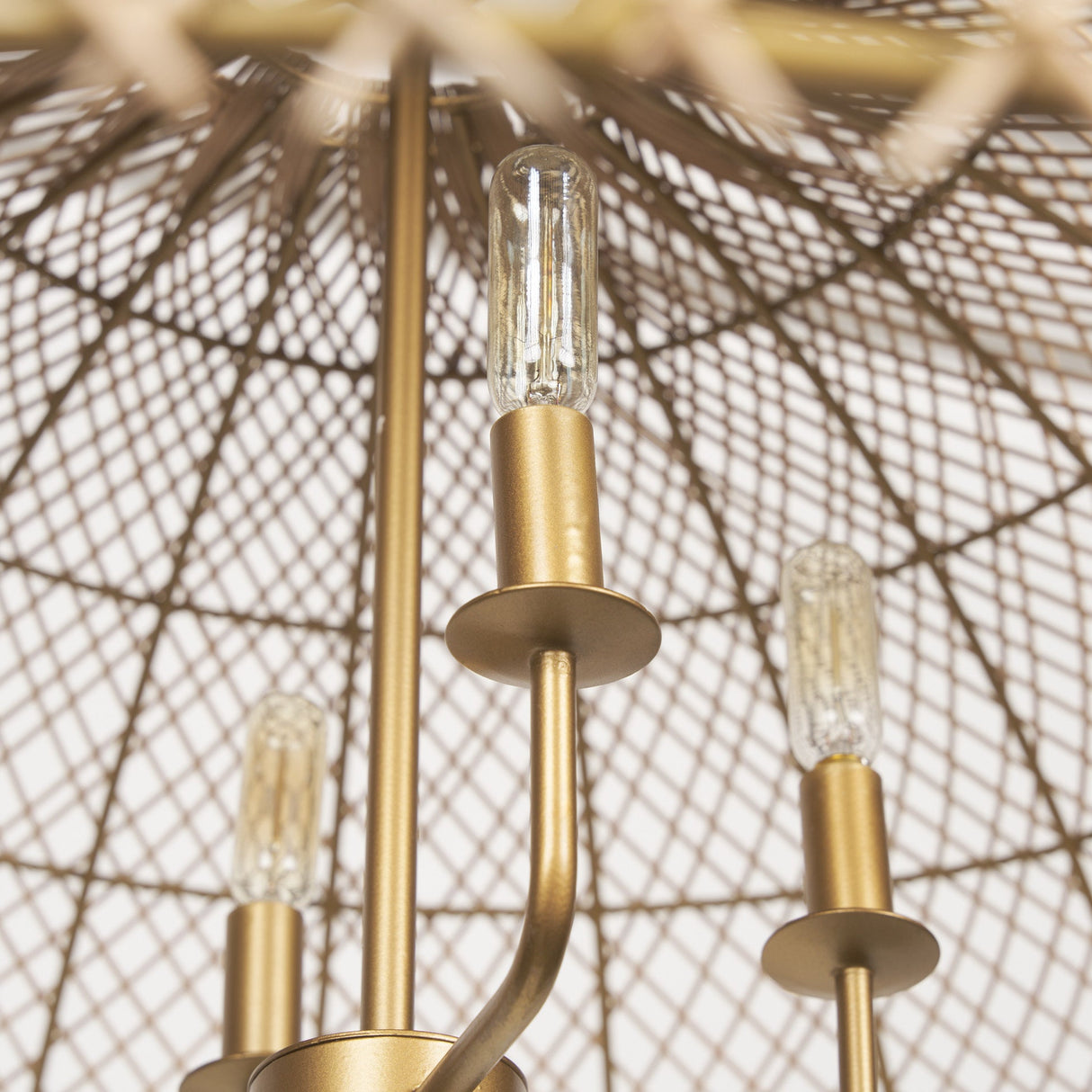 Thad 4-Light Natural Woven Rattan Dome Chandelier by Mercana at Eve Furniture