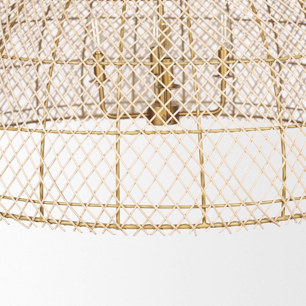 Thad 4-Light Natural Woven Rattan Dome Chandelier by Mercana at Eve Furniture