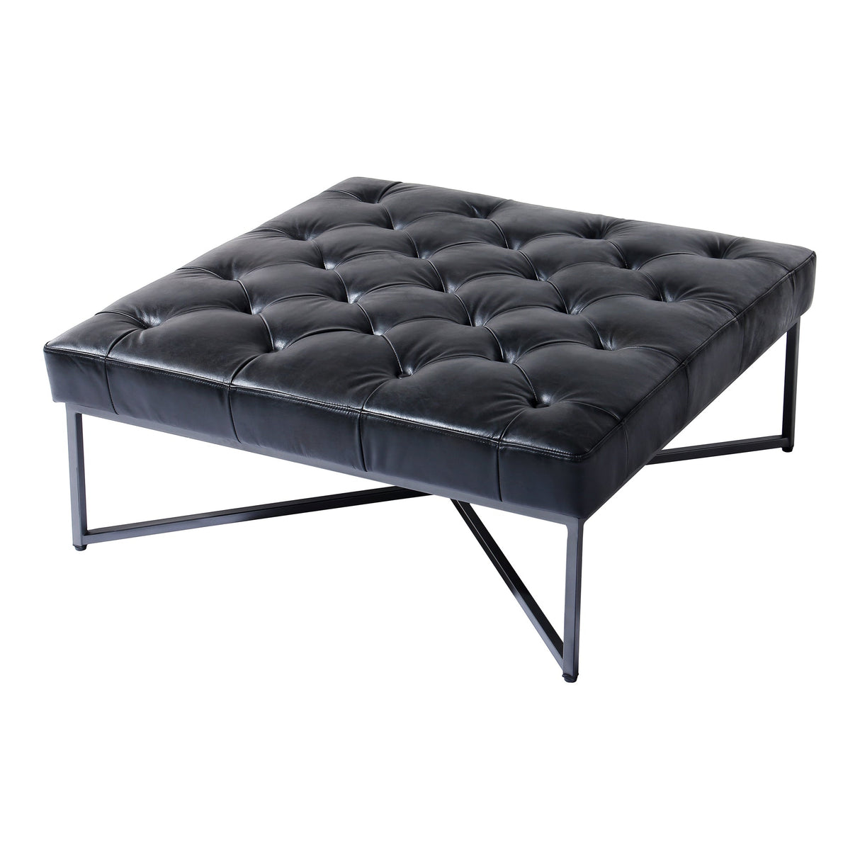 Thad Black Ottoman by MOES at Eve Furniture