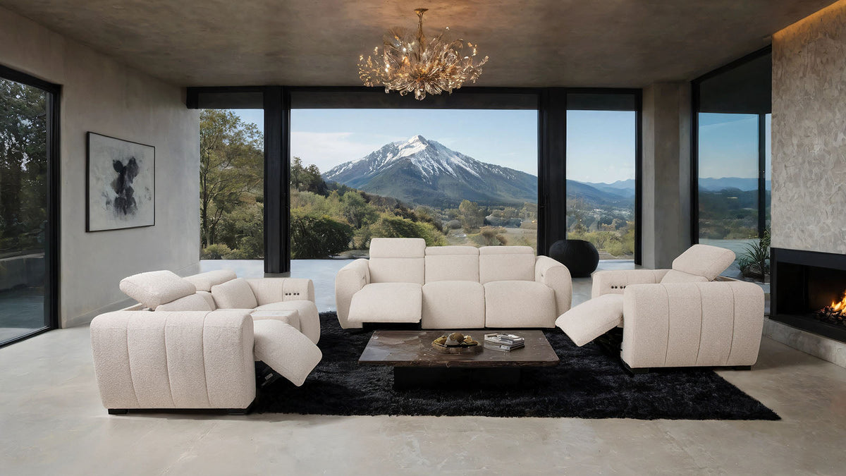Thaddea White Power Sofa by Furniture of America at Eve Furniture
