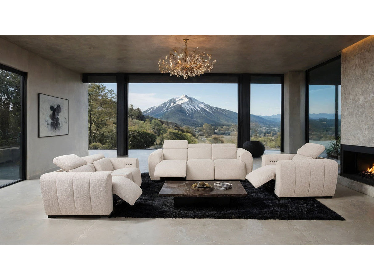 Thaddea White Power Sofa & Loveseat by Furniture of America at Eve Furniture