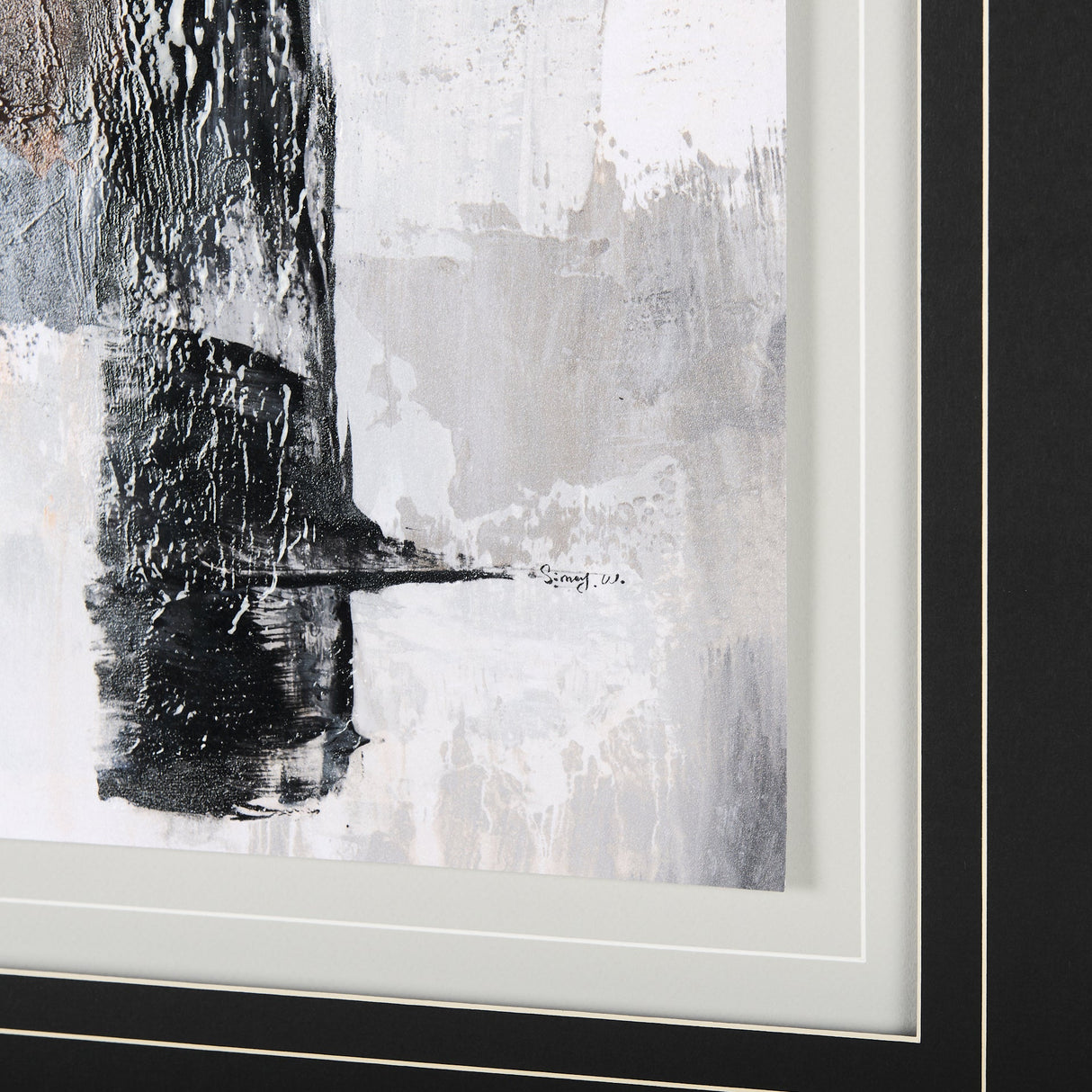 The Fog II by Mercana Studio a Hand Embellished Textured Framed Art Print Matted under Glass by Mercana at Eve Furniture