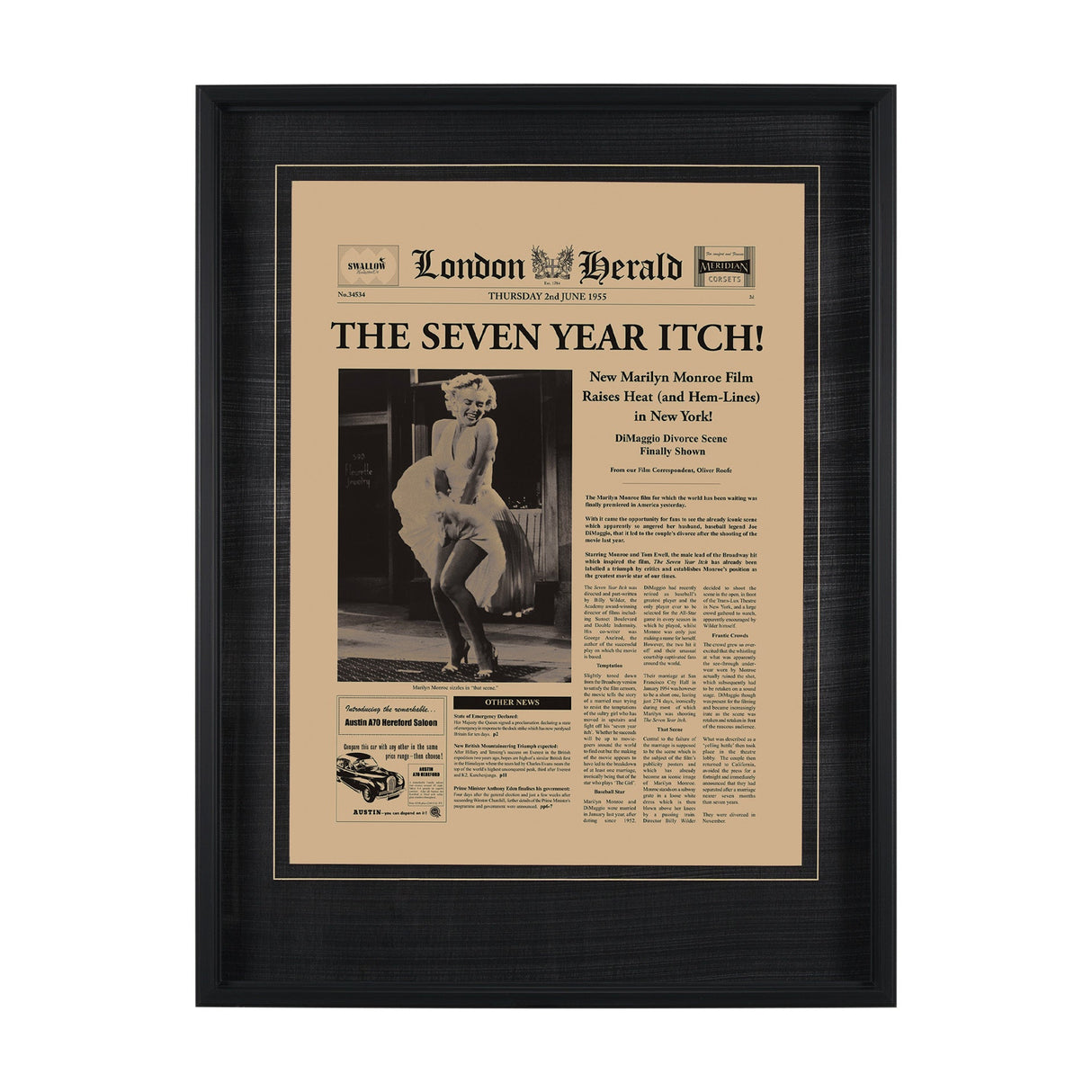 The Seven Year Itch by Vintage Collection Hand Embellished Framed Art Photo Matted under Glass by Mercana at Eve Furniture