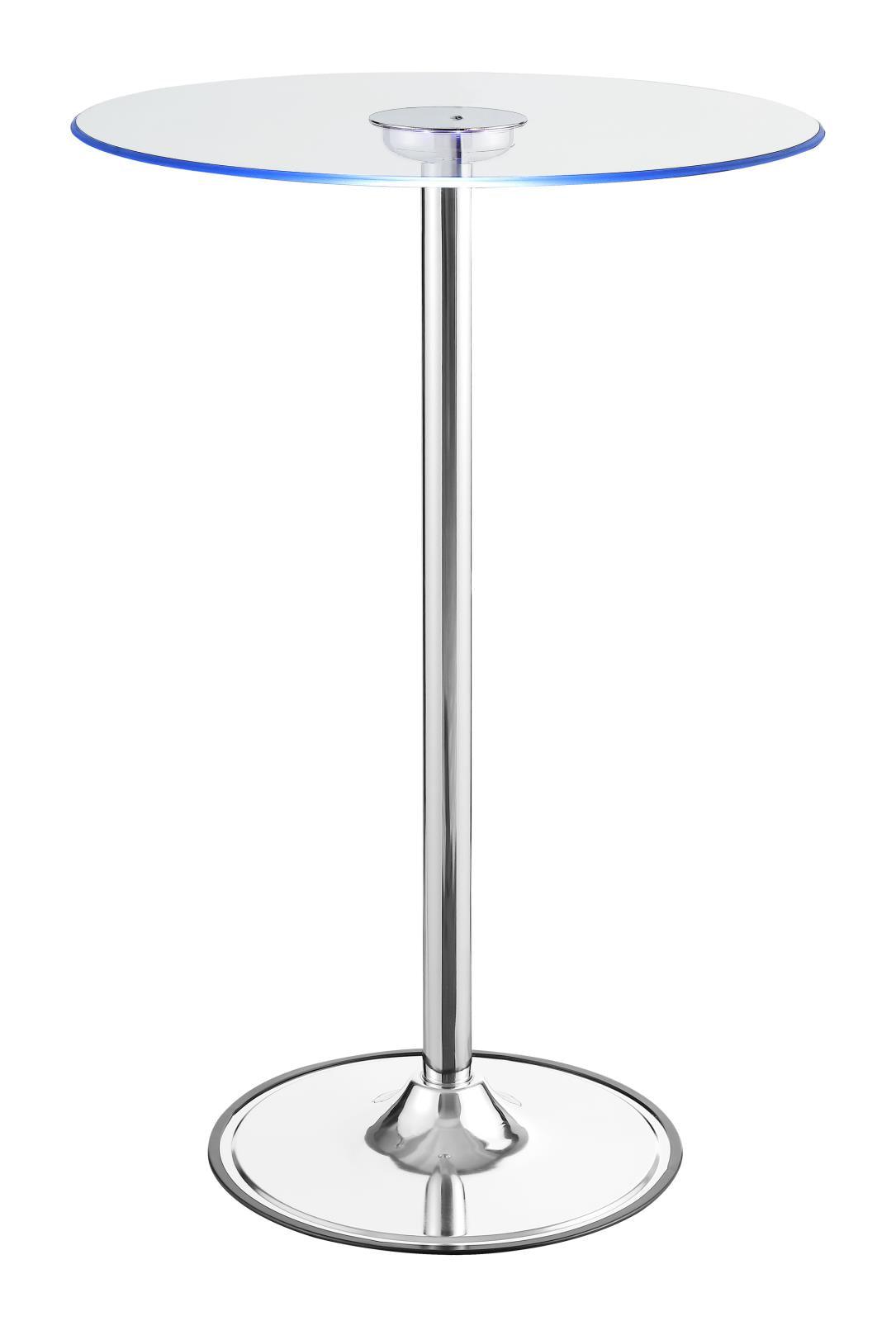 Thea Chrome/Clear LED Bar Table by Coaster at Eve Furniture