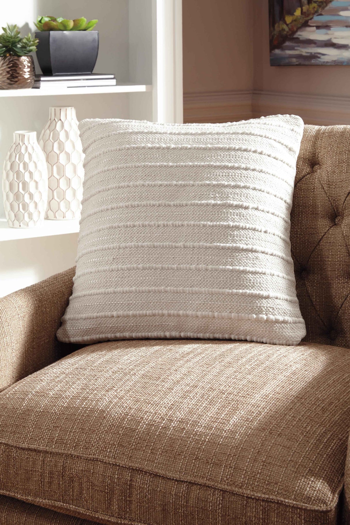Theban Cream Pillow by Ashley at Eve Furniture
