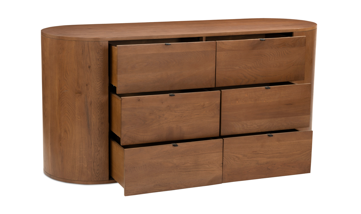Theo 6 Drawer Dresser Brown by Moe's Home at Eve Furniture