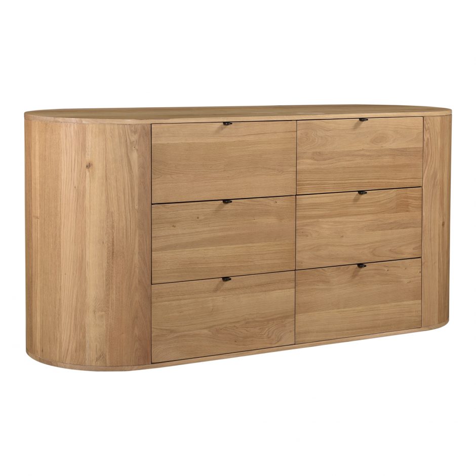 Theo 6 Drawer Dresser Natural by Moe's Home at Eve Furniture