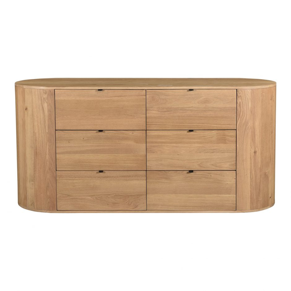 Theo 6 Drawer Dresser Natural by Moe's Home at Eve Furniture