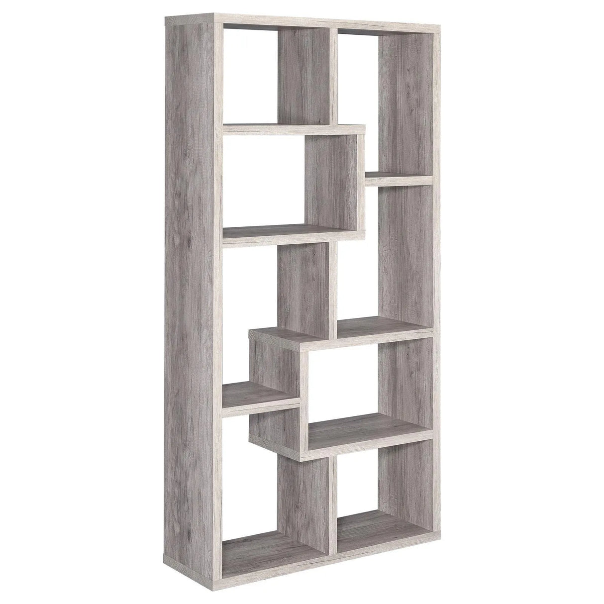 Theo Gray Driftwood 10-Shelf Bookcase by Coaster at Eve Furniture