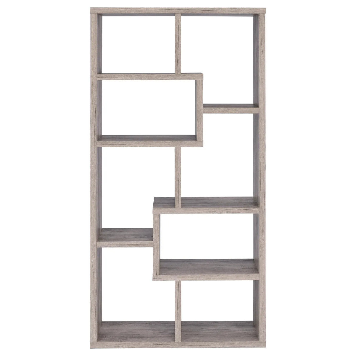 Theo Gray Driftwood 10-Shelf Bookcase by Coaster at Eve Furniture