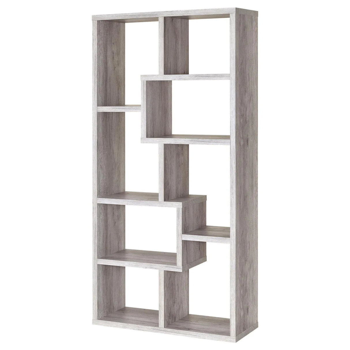 Theo Gray Driftwood 10-Shelf Bookcase by Coaster at Eve Furniture