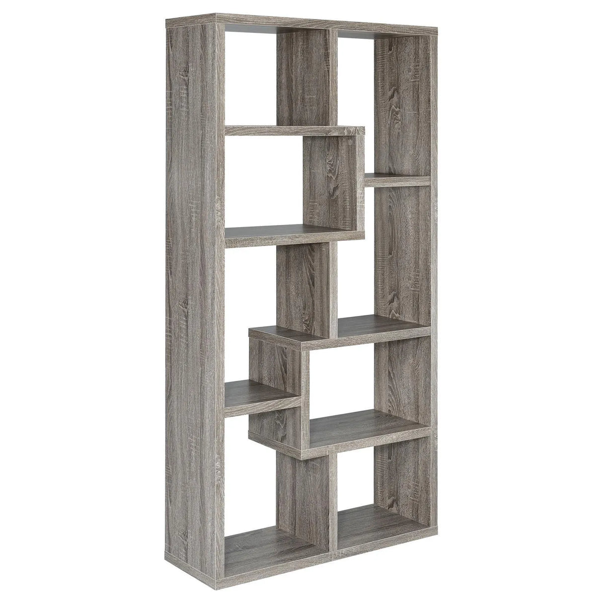 Theo Weathered Gray 10-Shelf Bookcase by Coaster at Eve Furniture