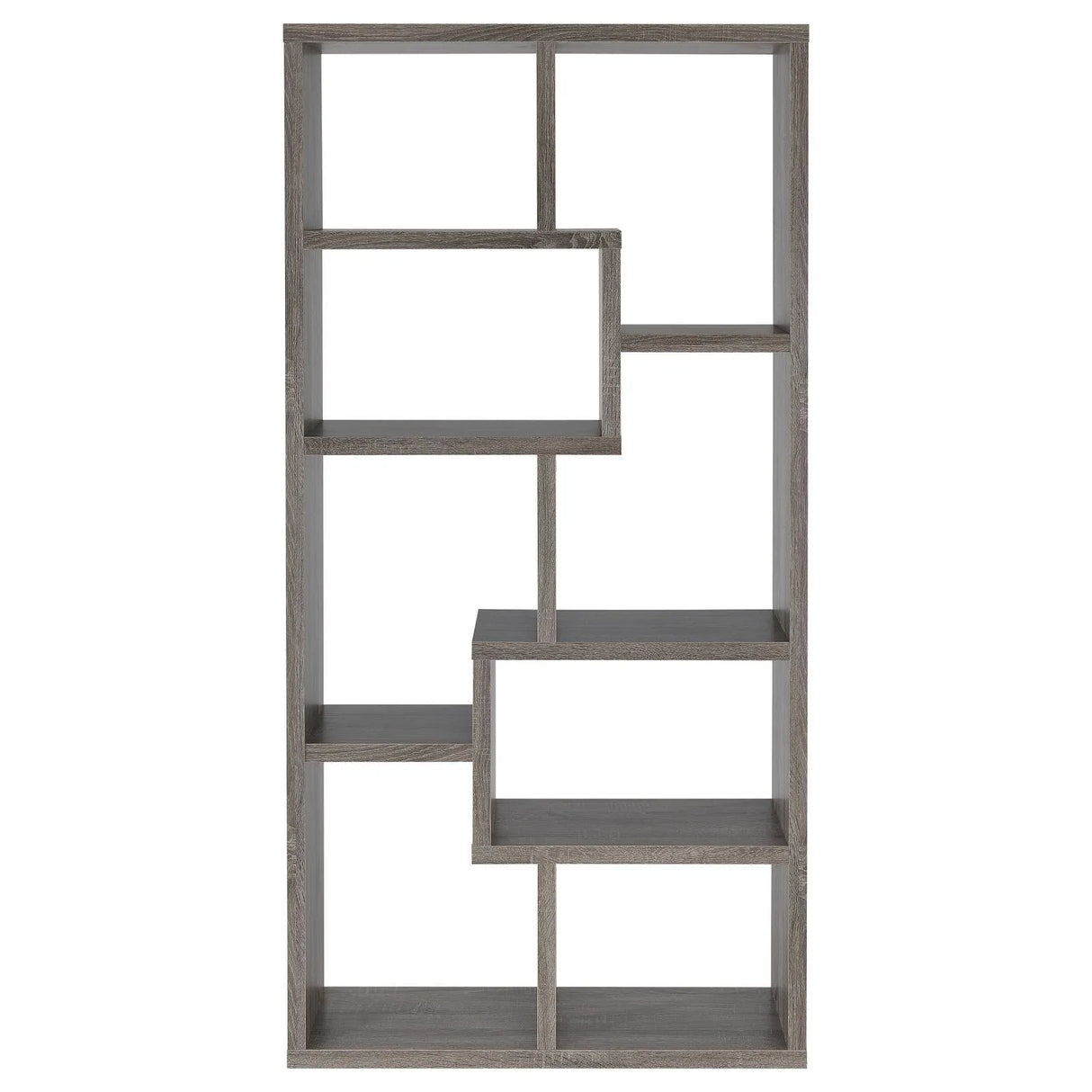 Theo Weathered Gray 10-Shelf Bookcase by Coaster at Eve Furniture
