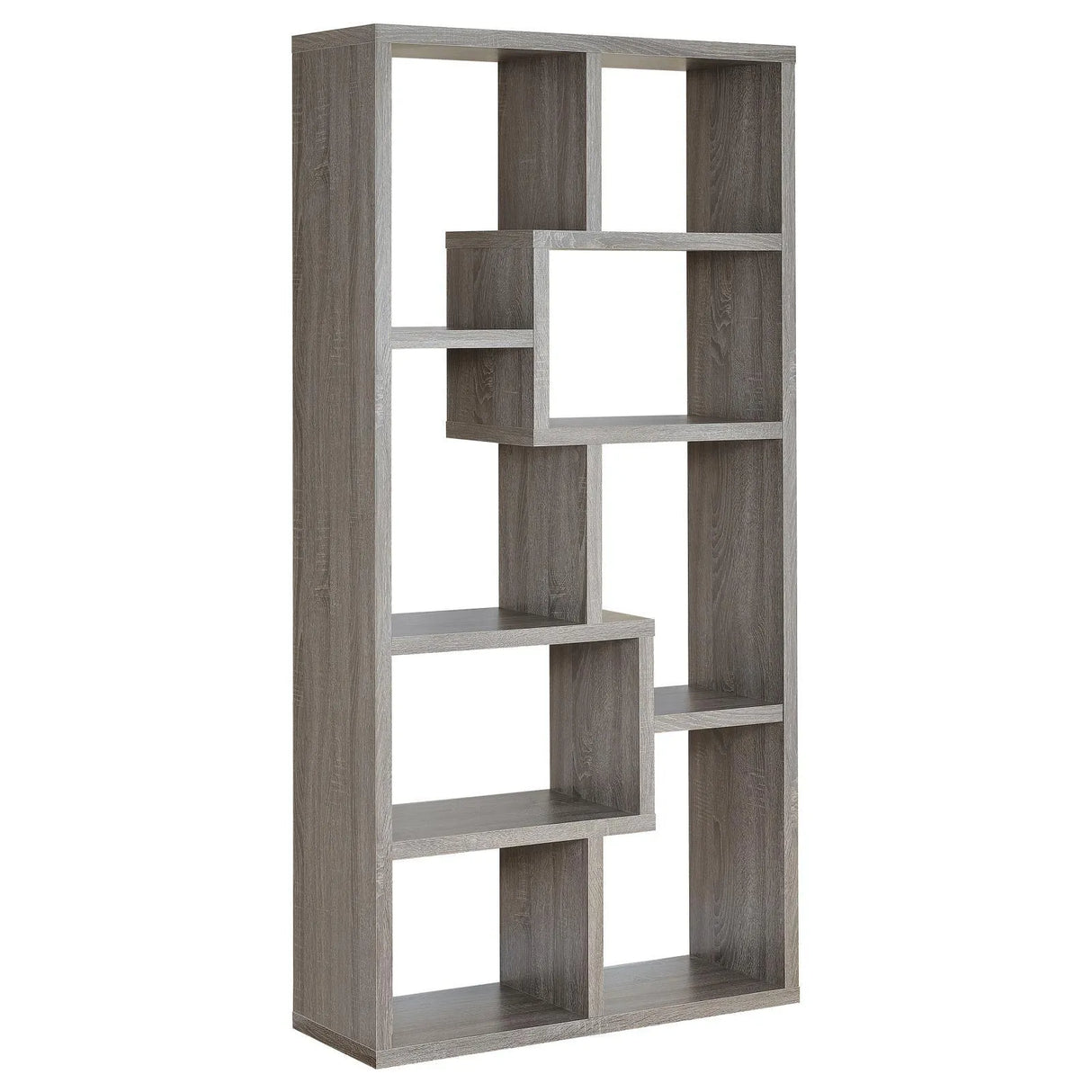 Theo Weathered Gray 10-Shelf Bookcase by Coaster at Eve Furniture
