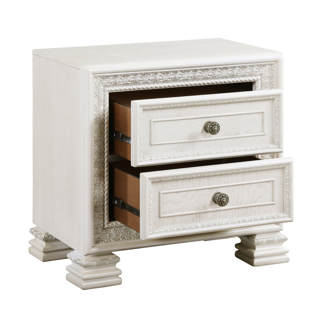 Theodora Pearl White Nightstand by Homelegance at Eve Furniture