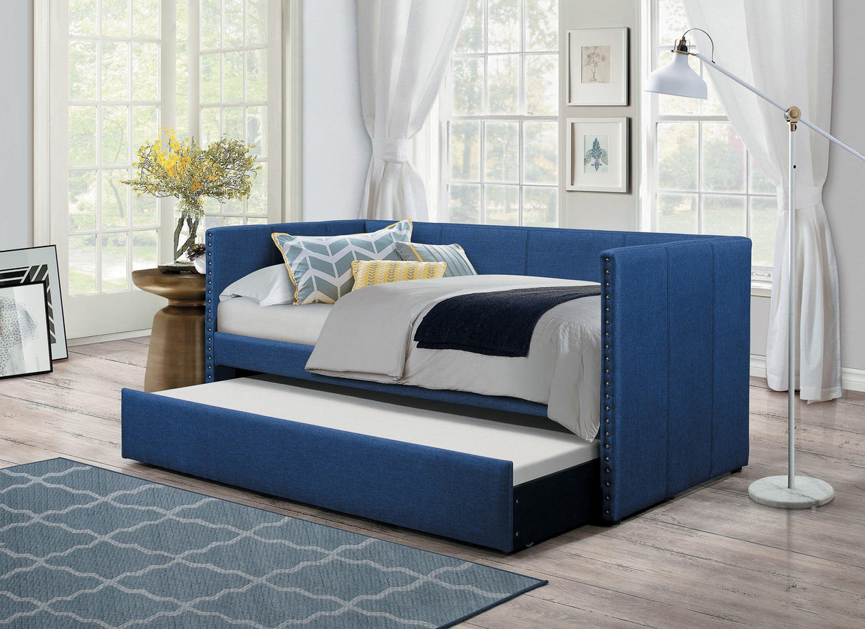 Therese Blue Daybed with Trundle by Homelegance at Eve Furniture