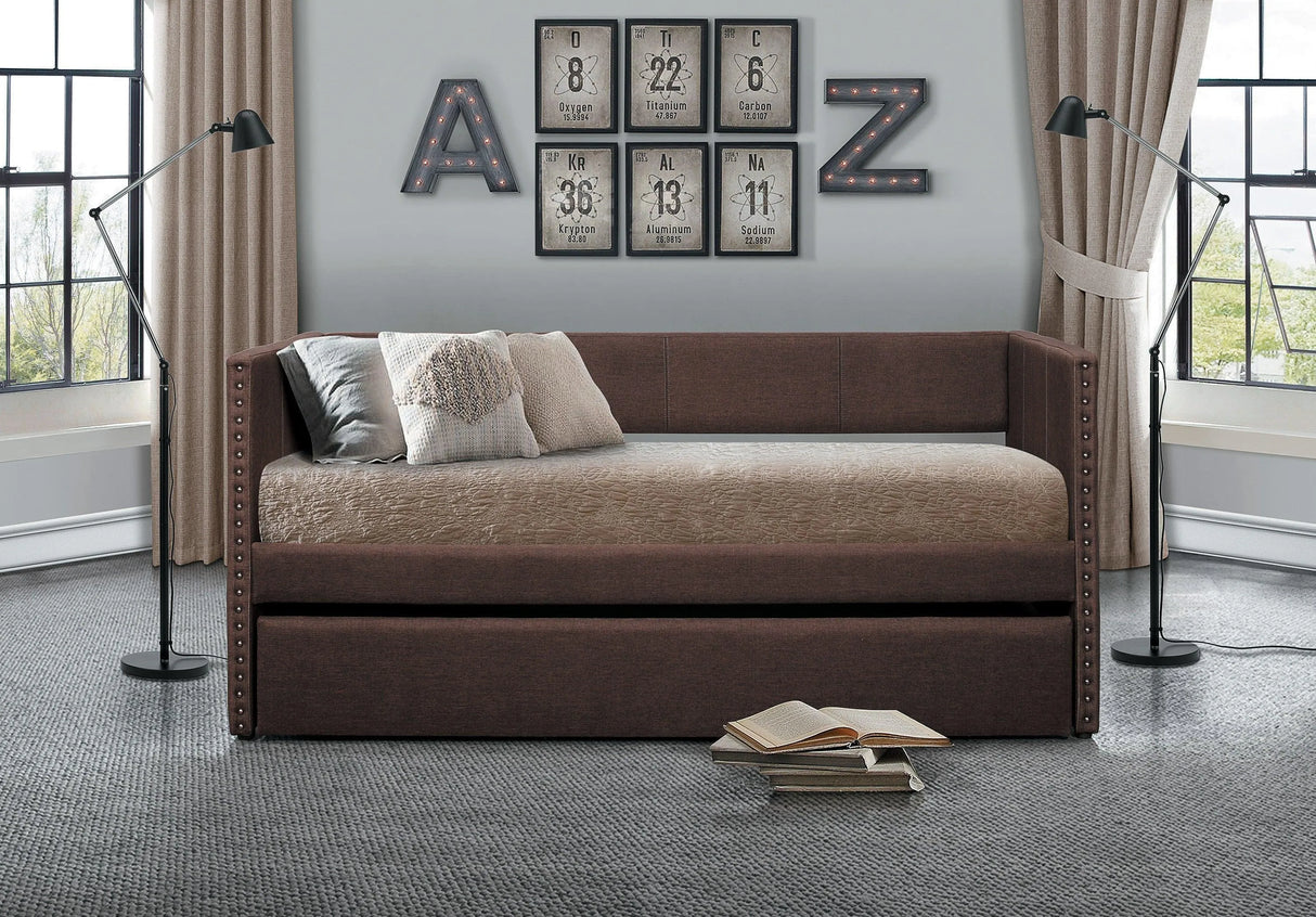 Therese Chocolate Daybed with Trundle by Homelegance at Eve Furniture