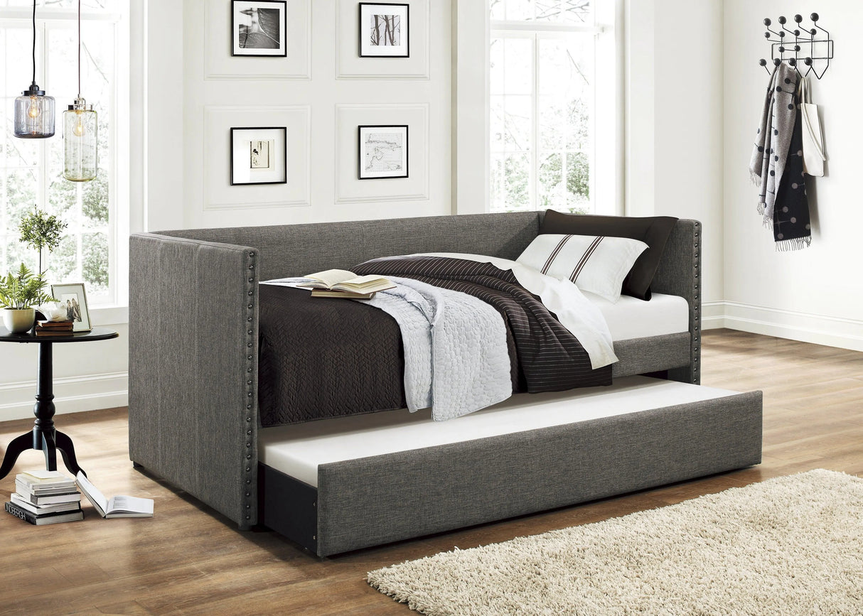 Therese Gray Daybed with Trundle by Homelegance at Eve Furniture