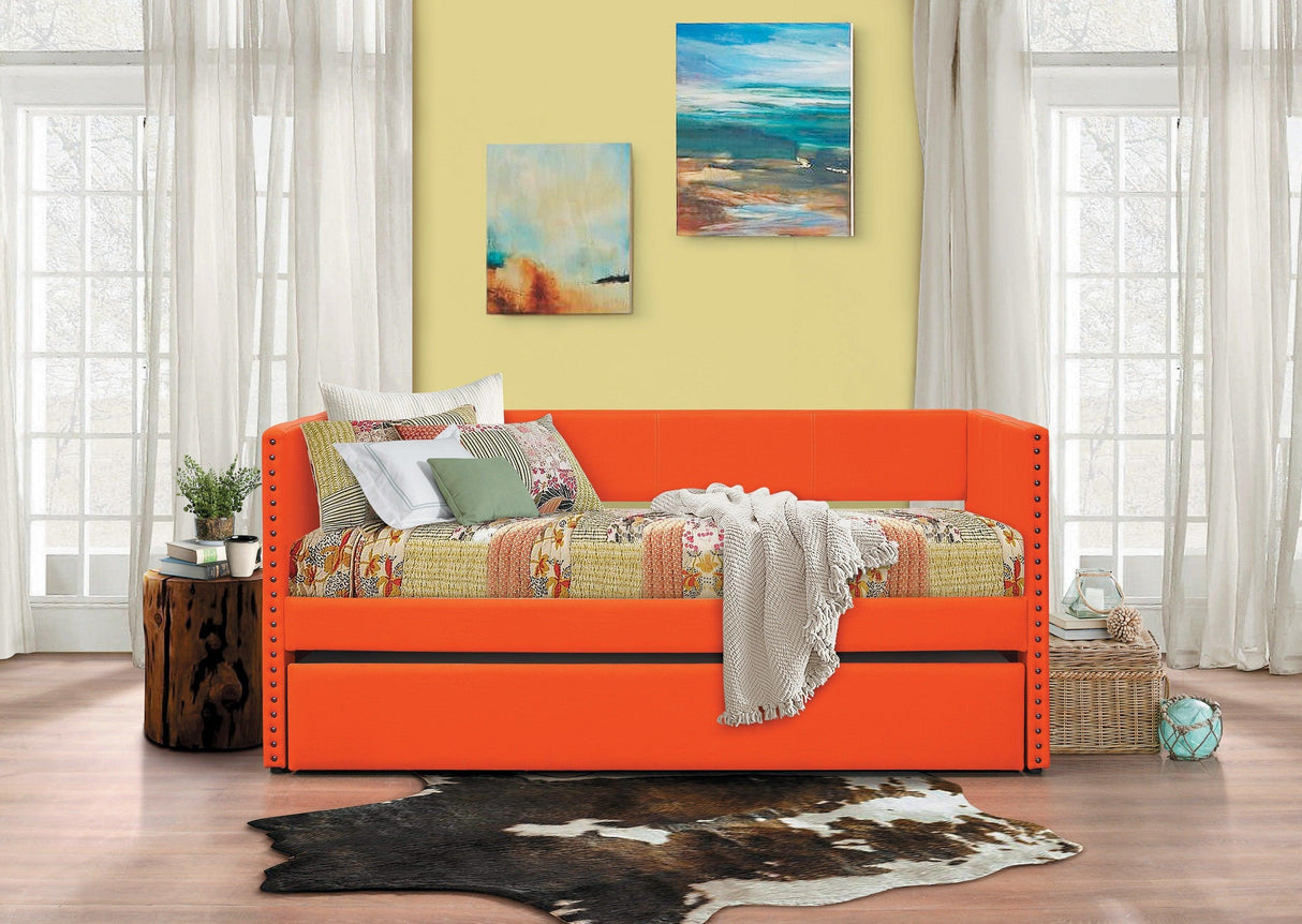 Therese Orange Daybed with Trundle by Homelegance at Eve Furniture