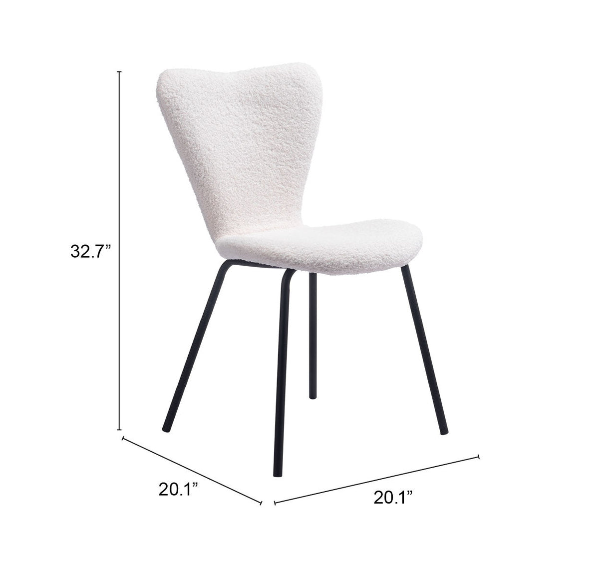 Thibideaux Ivory Dining Chair (Set of 2) by Zuomod at Eve Furniture