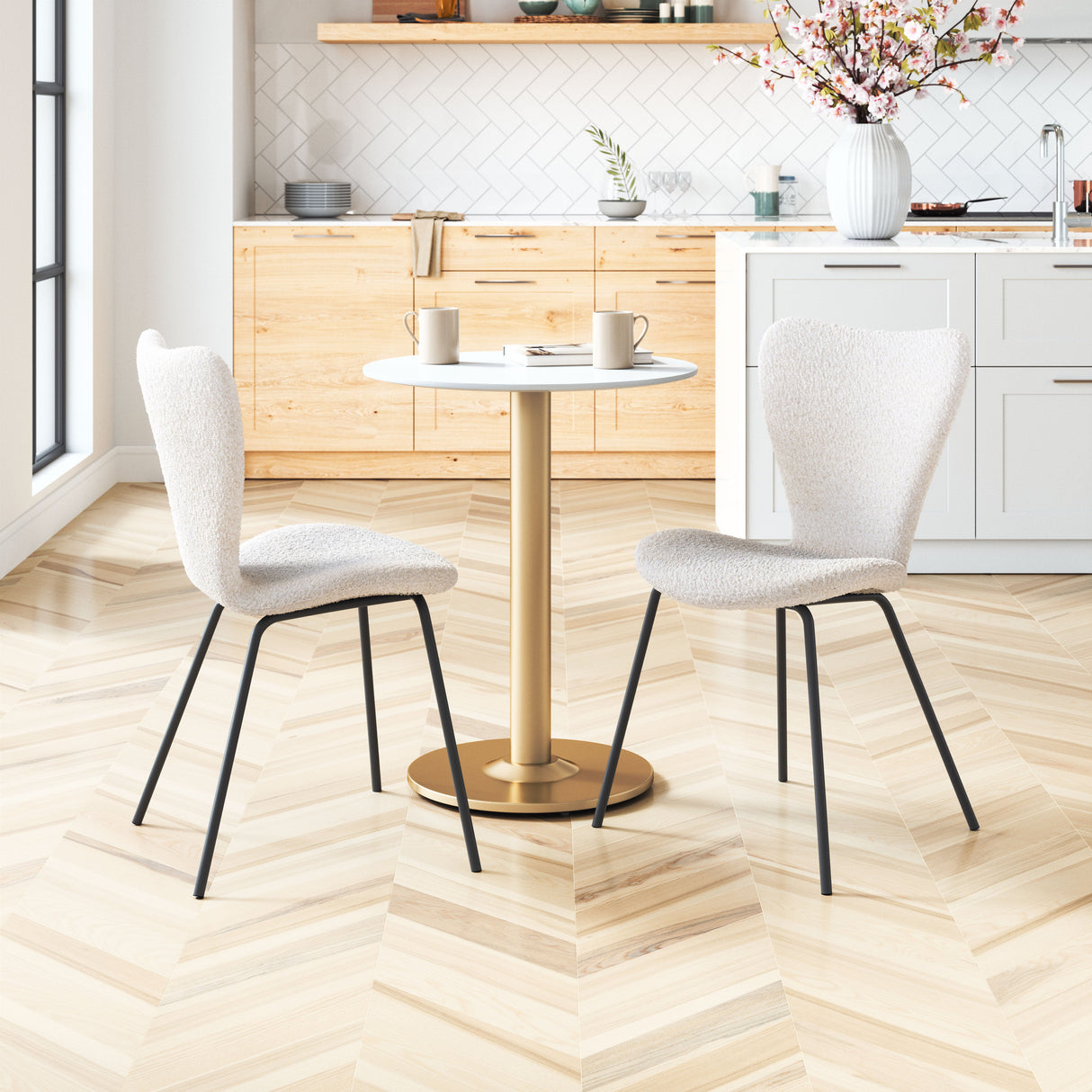 Thibideaux Ivory Dining Chair (Set of 2) by Zuomod at Eve Furniture