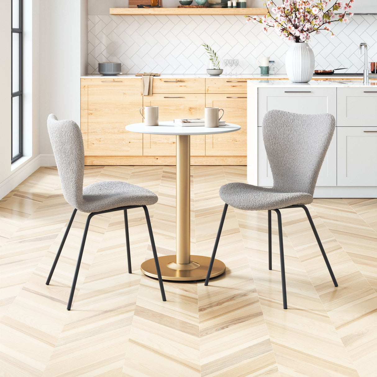 Thibideaux Light Gray Dining Chair (Set of 2) by Zuomod at Eve Furniture