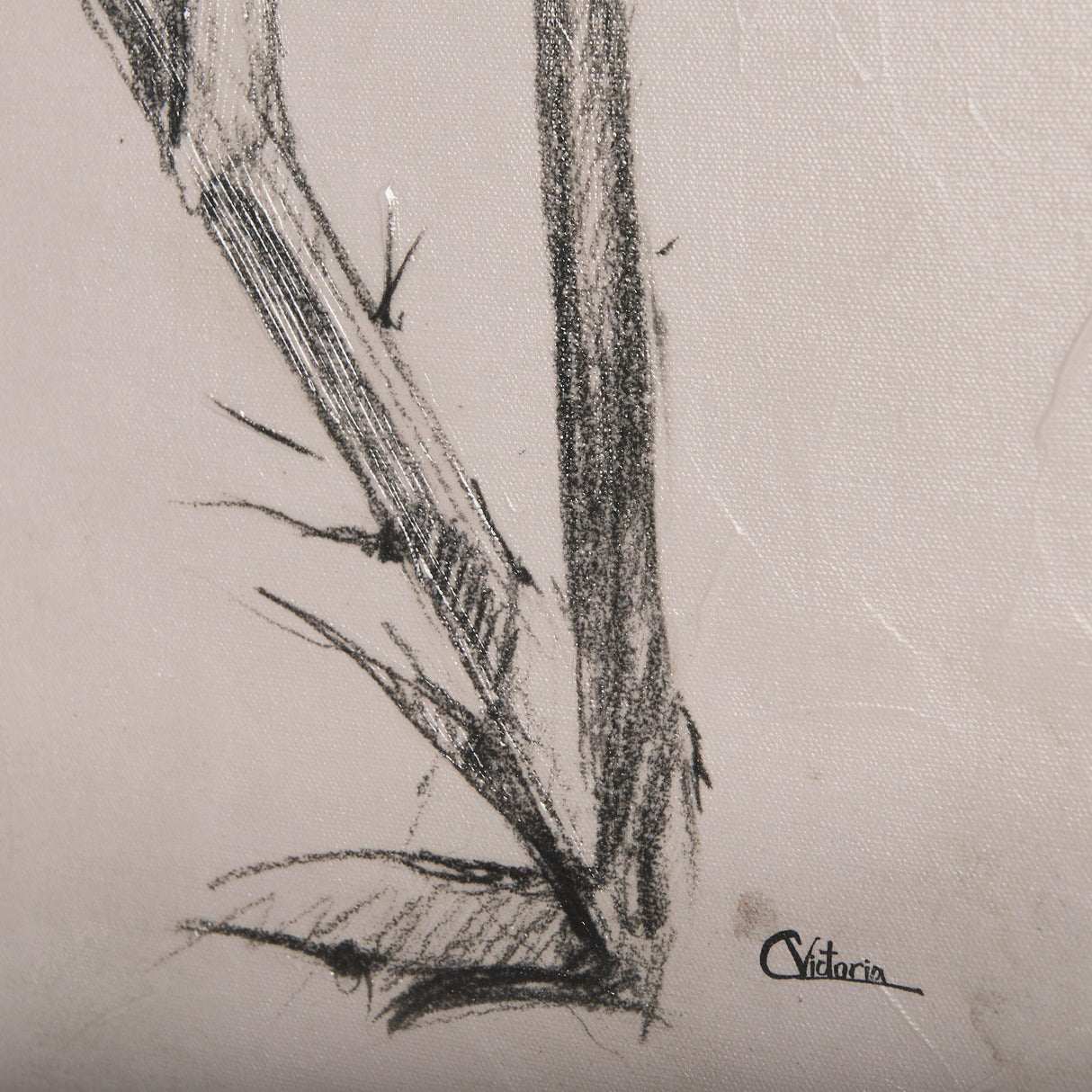 Thistle With Bumblebee Drawing IV by Mercana Studio a Hand Embellished Textured Canvas by Mercana at Eve Furniture