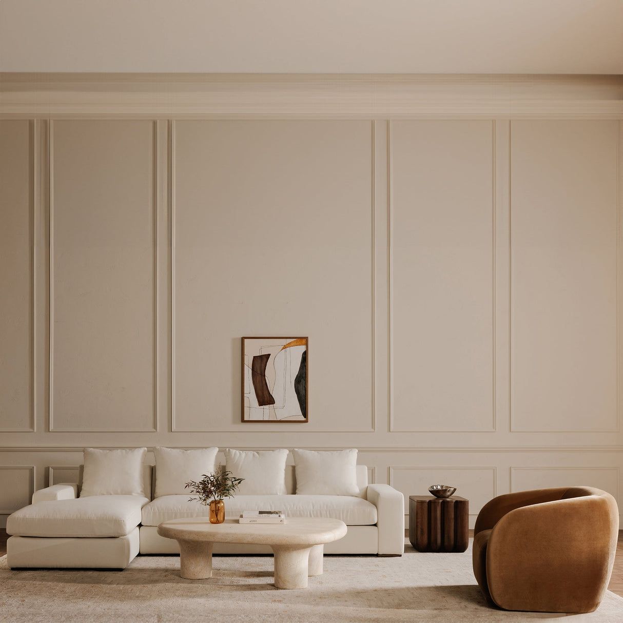 Thomas Ivory Left Sectional by Moe's Home at Eve Furniture