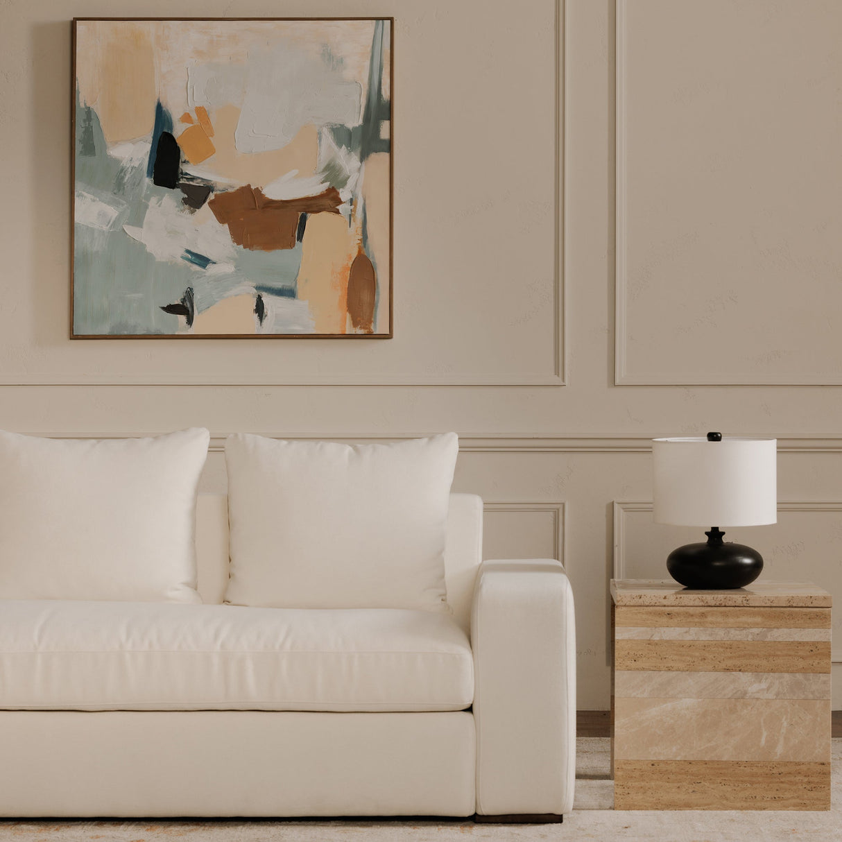 Thomas Ivory Sofa by Moe's Home at Eve Furniture