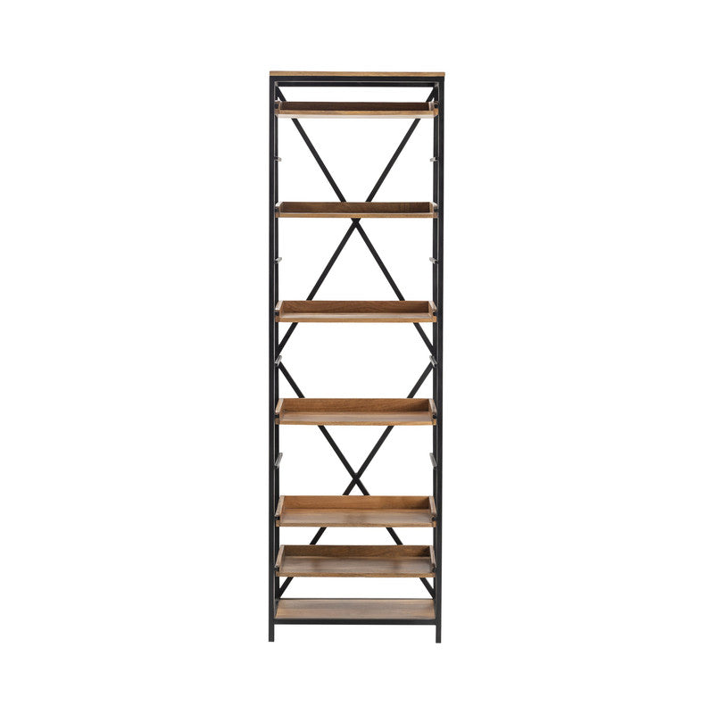 Thomas Road Brown/Black Bookshelf by Crestview at Eve Furniture
