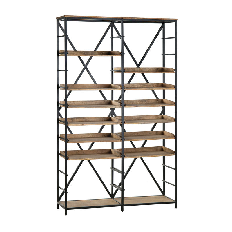 Thomas Road Brown/Black Double Etagere by Crestview at Eve Furniture